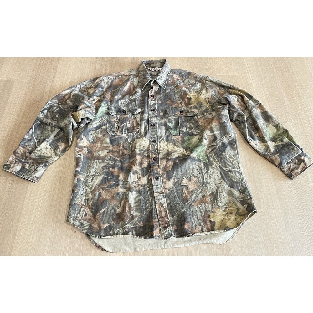 Vintage Walls Advantage Timber Camo Button Up Shirt Mens XL Hunting Outdoor